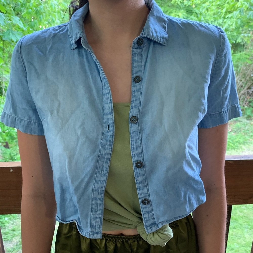 L.A. Hearts (Pacsun) cropped denim button-down
